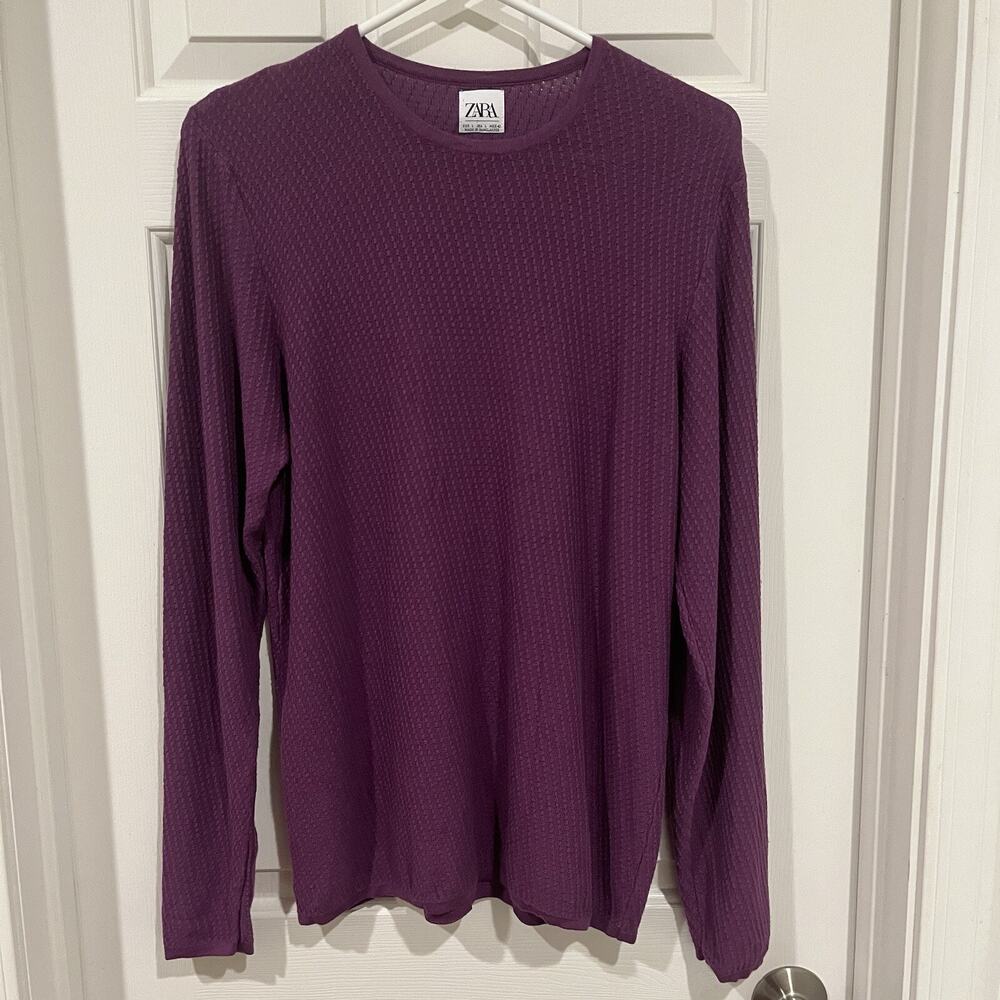 ZARA Women's Large Purple Pullover Crewneck Sweater